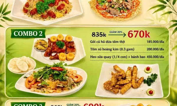 COMBO NGON KHÓ CƯỠNG – GIẢM 20% CHỈ TỪ 620k TẠI LÀNG NƯỚNG NAM BỘ